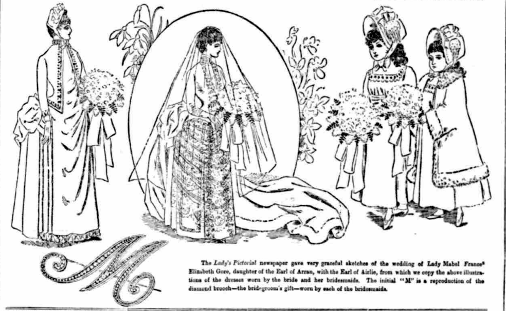 wedding airlie 1886 countess airlie-mabel gore,earl of arran,lady in waiting Mabell Ogilvy, Countess of Airlie 