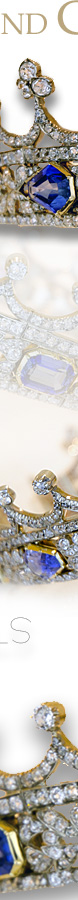 Saphire Krone Krönchen | Königliche Sapphire  mit Diamanten | Schmuck der Königin Victoria