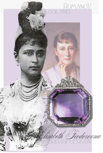 Romanov Tsar Amethysts| Twentieth wedding anniversary Brooch Faberge|Grand Duchess Ella, Elisabeth Feodorowna - Elizabeth Fyodorovna