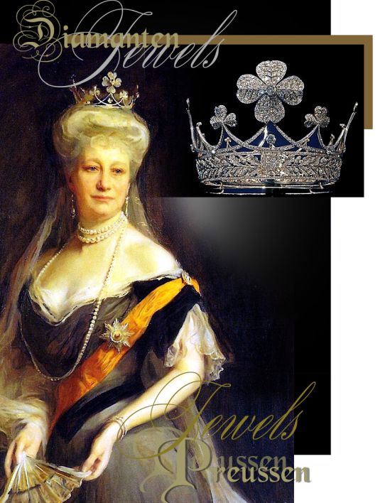  
The Clover Leaf Tiara |Prussia Clover Leaf Coronet| Empress Auguste Victoria Prussia | Royal Jewels | Germany

Empress Auguste Victoria's Clover Leaf Coronet - Imperial Crown of diamonds clovr leaf tiara shamrock - silverwedding-auguste victora kaiserin prussian tiara silver wedding gift kaiser Preussen kleeblatt Diadem