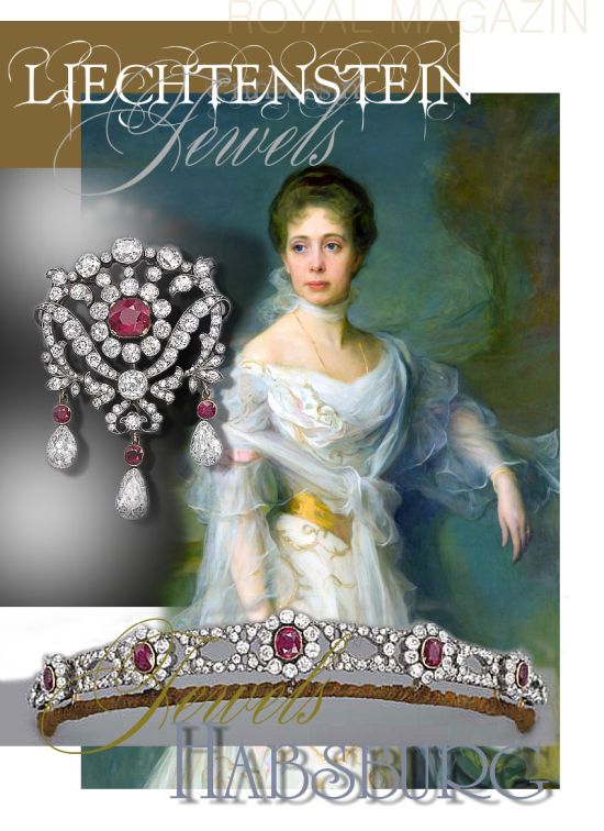 n imperial wedding gift from Emperor Franz Joseph and crafted by court jeweller A.E. Köchert. She paired it with ruby-and-diamond pieces (including a classic agraffe) and a modular Liechtenstein diadem, creating a bridal look that balanced tradition with ingenious versatility.
I’ve reconstructed the gift list and jewels from contemporary source ruby