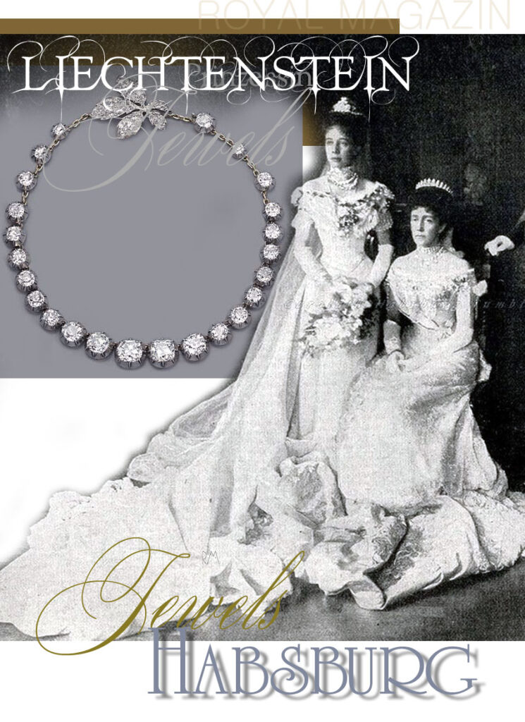 Hochzeit Erzherzogin Elisabeth Amalie von Österreich | Prinzessin von und zu Liechtenstein | Köchert Juwelen Kaisergeschenke Rivière / Riviere, Köchert, Habsburg jewels, Belle Époque bridal jewels, Vienna 1903, imperial wedding gifts, ruby and diamond agraffe, modular diadem, Liechtenstein royal collection. #diamonds
#diamondriviere #diamondbrooch #brooch #necklace #jewellery #jewelry