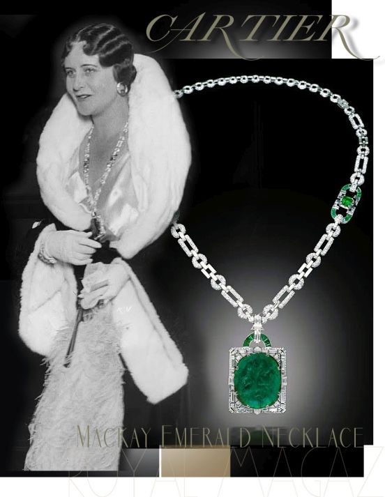 Mackay Emerald Necklace  | Important 167-Carat Mackay Emerald - Mackay Emerald sautoir, Mackay Emerald Cartier Necklace, Cartier Necklace, Cartier Emerald Necklace, Collier,Mackay emerald Collier