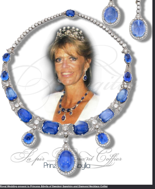 Princess Birgittas sapphire and diamond Necklace romanov sapphire-Princess Sibylla of Saxe-Coburg and Gotha Duchess of Västerbotten 