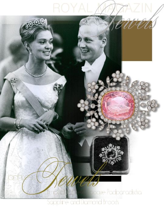 Wedding present to Princess Birgitta of Sweden| Royal Wedding Present Tiara with Pearls
This pearl circlet tiara was worn by Princess Birgitta of Sweden on the evening befor her civil wedding with Prince Hans-Georg of Hohenzollern in 1961, Stockholm. The Church-wedding was at Sigmaringen 30 May 1961.
It was the wedding gift of her grandfather the King of Sweden and made by the court jewellers Carlman in Stockholm.
It’s now in the possession of Desiree von Bohlen und Halbach, nee Countess of Ortenburg, nee Princess of Hohenzollern, the daughter of Princess Birgitta.
A Royal Wedding Gift from Princess Sibylla
This magnificent Belle Époque brooch, dating from circa 1910, originally belonged to Princess Sibylla of Saxe-Coburg and Gotha, Duchess of Västerbotten (1908–1972), who presented it to her daughter, Princess Birgitta of Sweden (1937–2024), as a wedding gift on the occasion of her marriage to Prince Johann Georg of Hohenzollern in 1961.
First seen after the birth of Princess Christina of Sweden in the year 1943 - see below in the picture - worn by Princess Sibylla of Sachsen-Coburg und Gotha, then Duchess of Vasterbotten.
Princess Birgitta wore the remarkable pink sapphire brooch at her bridal soirée at Drottningholm Palace, during the celebrations surrounding her royal wedding.
Princess Sibylla had frequently worn the brooch together with her magnificent five-strand pearl necklace, featuring a large cabochon sapphire clasp surrounded by 17 diamonds. The necklace, comprising 294 pearls, had previously belonged to Queen Victoria of Sweden and was presented to Princess Sibylla by King Gustaf V on her 40th birthday.
Princess Birgitta continued to wear the brooch on important royal occasions, including the celebrations of her brother King Carl XVI Gustaf’s 40th birthday at Drottningholm Palace in 1986.
