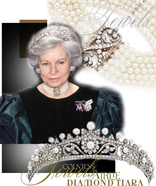virginia-countess-airlie-pearl-diamond-tiara-diadem-ogilvy Virginia Fortune Ryan Ogilvy, Dowager Countess of Airlie - Airlie Tiara - multi-strand pearl choker, with a mid 19th century diamond clasp brooch jewels british royal jewels Virginia Fortune Ryan Ogilvy, Dowager Countess of Airlie lady in waiting of the Queen